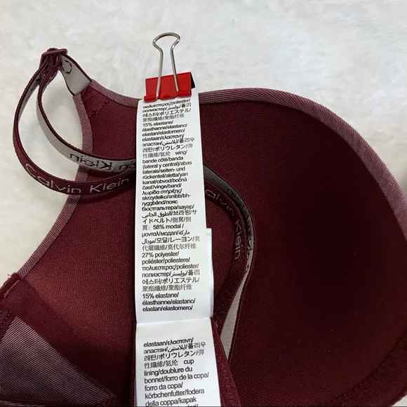 Calvin Klein “2/$20” NWOT Metallic Burgundy Demi Bra Women 34B - Picture 12 of 14